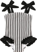Happy Town Toddler Swimsuit Girl Solid Color Stripe One-Piece Baby Bathing Suits by HappyTown