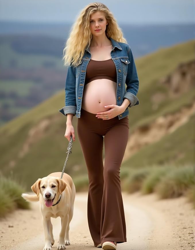 Fotociti Maternity Flare Leggings - Image 4