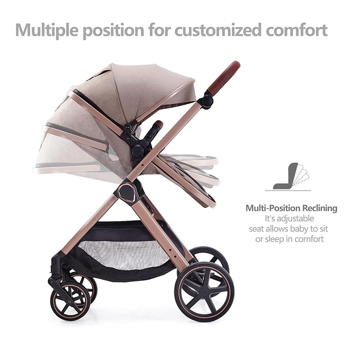 2 in 1 Baby Stroller, Newborn Infant Toddler Convertible Pram Stroller - Image 3