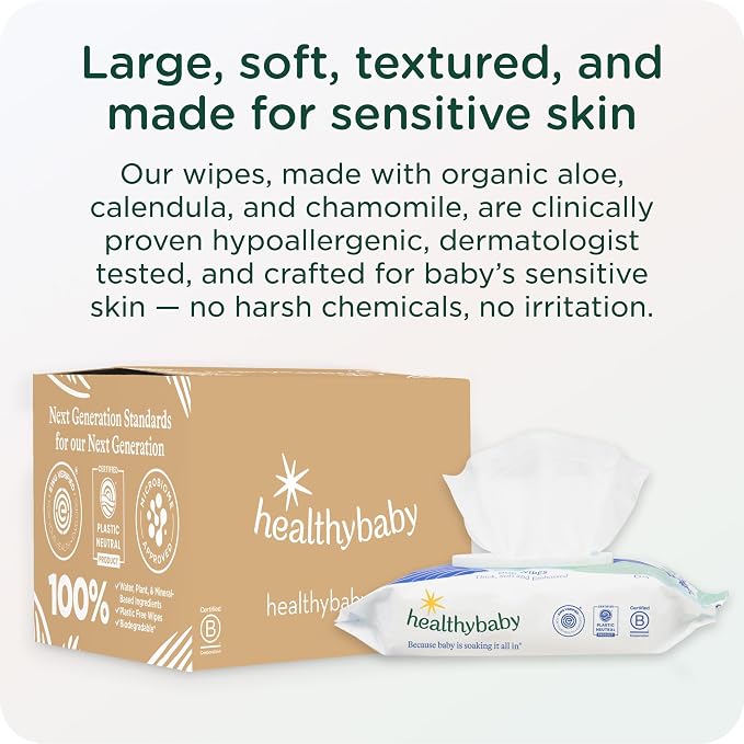 HealthyBaby Our Wet Wipes | EWG Verified Safe | 100% Water & Plant Based | - Image 5