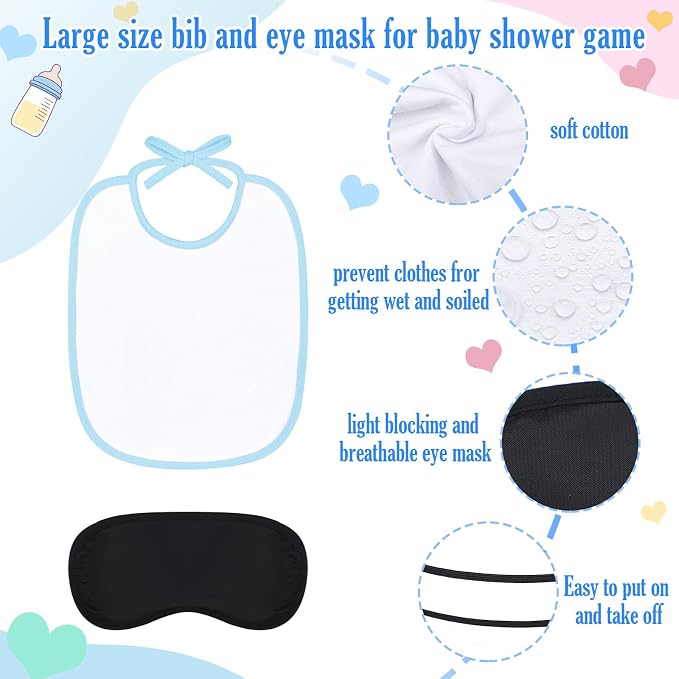 Leinuosen 24 Pcs Baby Shower Blindfold Feeding Game Set Include 6 Plastic Chug - Image 3