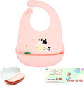 Silicone Baby Bibs Unisex, Self-Feeding, Catch-all Large Pocket, 6-48 months by LuluLittles