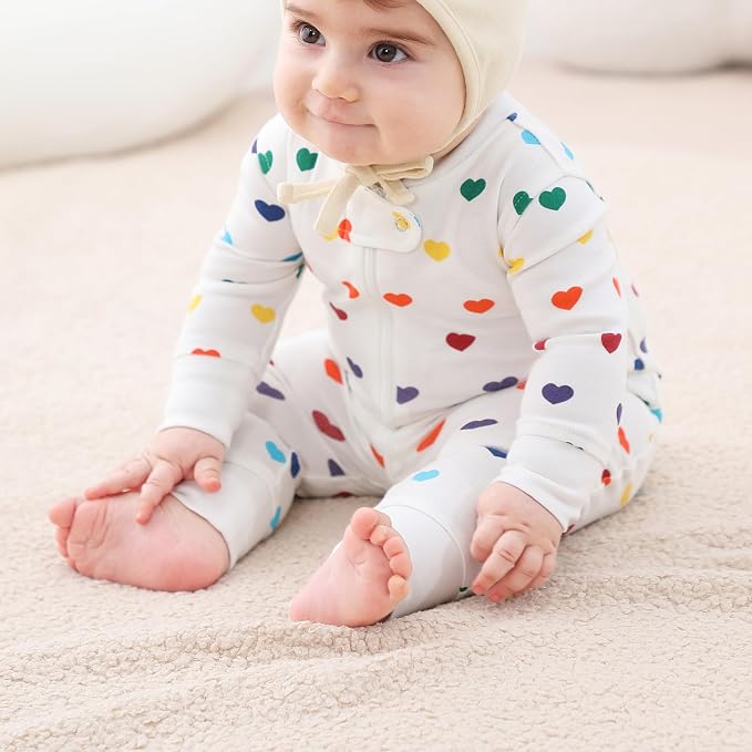 Owlivia Organic Cotton Baby Boy Girl Zip up Sleep 'N Play Pjs, Long Sleeve - Image 4