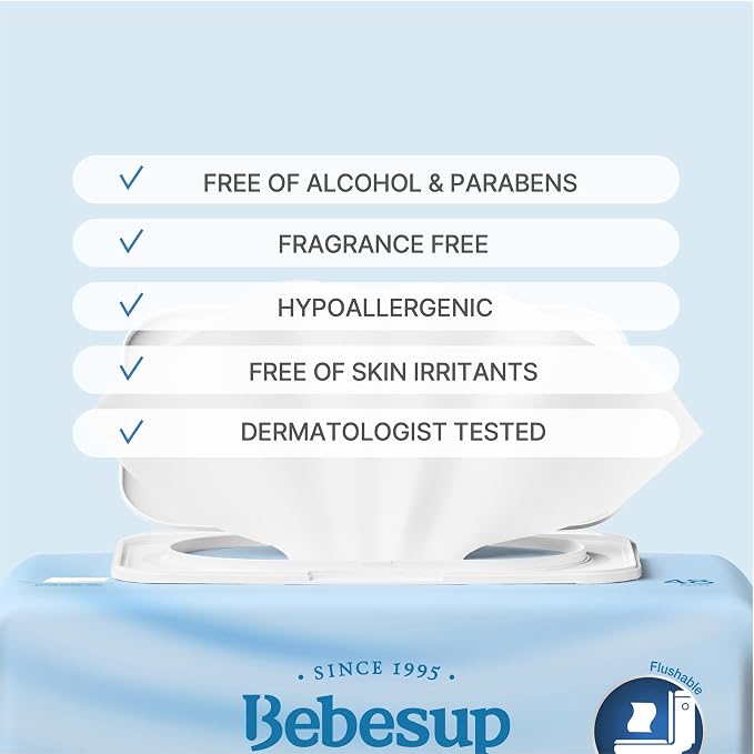 BEBESUP- Korea’s #1 Flushable Wipes- 100% Plant-Based Hypoallergenic - Image 6