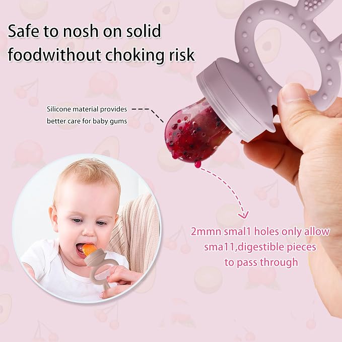 Baby Solids/Frozen Fruit Feeder Pacifier, Infant Teether Toy 4M+, BPA-Free - Image 4