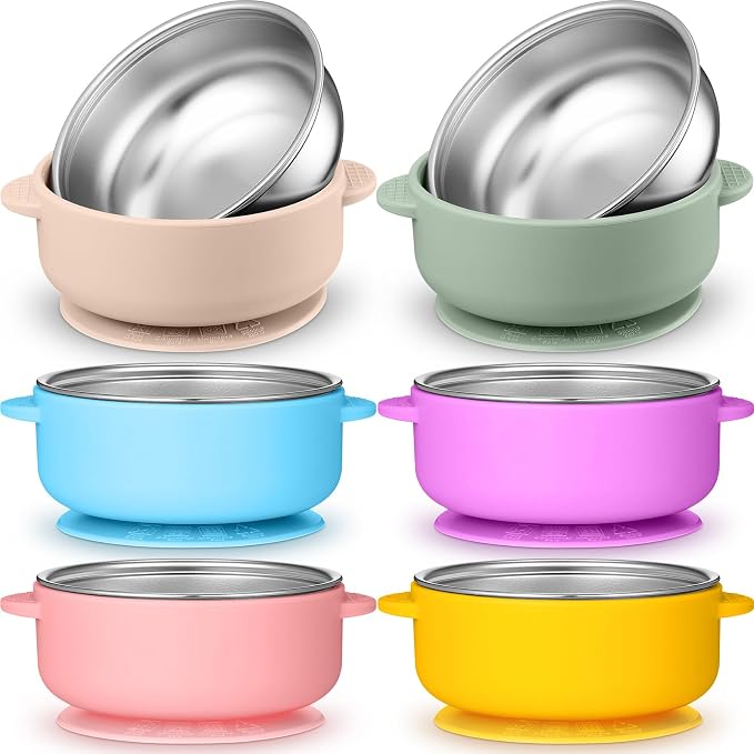 Nuogo 6 Pcs Stainless Steel Baby Bowls by Nuogo