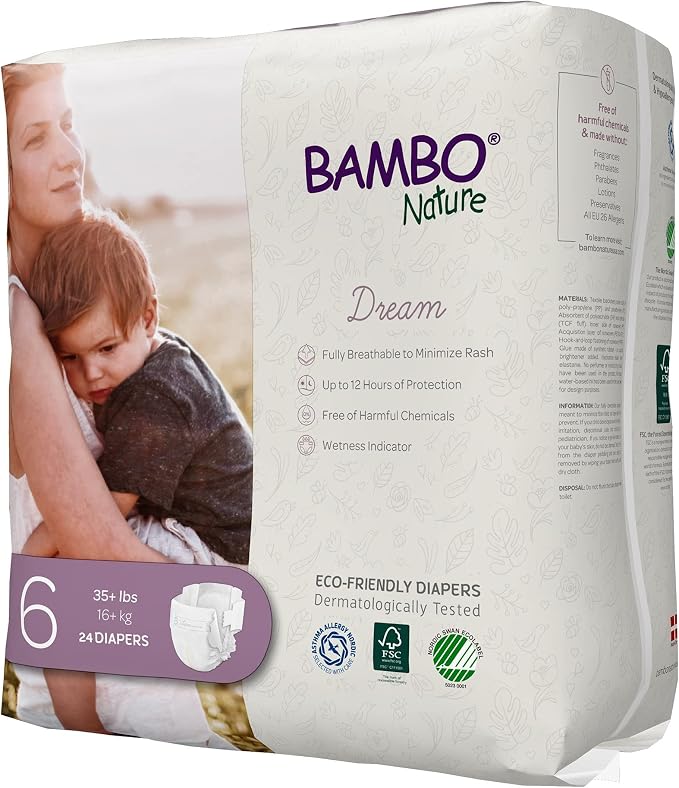 Bambo Nature Hypoallergenic Dream Baby Diapers, Premium Eco-Labeled Sustainable - Image 4