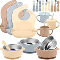 Yinder 15 Pack Silicone Baby Feeding Set Include Baby Bowls Spoons Forks by Yinder