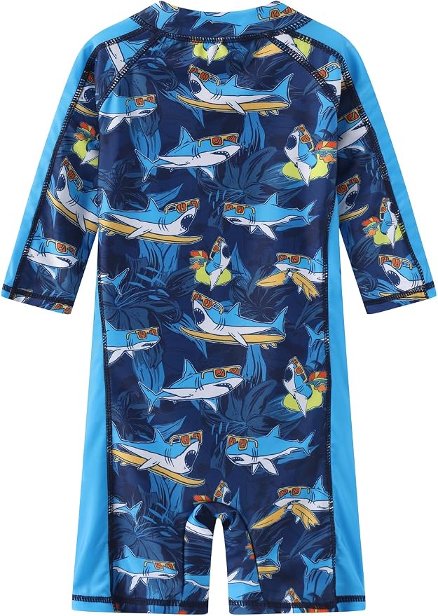 Toddler Baby Boys Swimsuit Rashguard One Piece Zipper Bathing Suit - Image 4