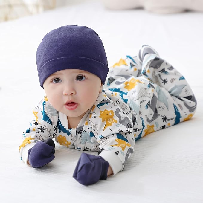 Baby Hat and Mittens Set Newborn Baby Hats Caps - Image 4