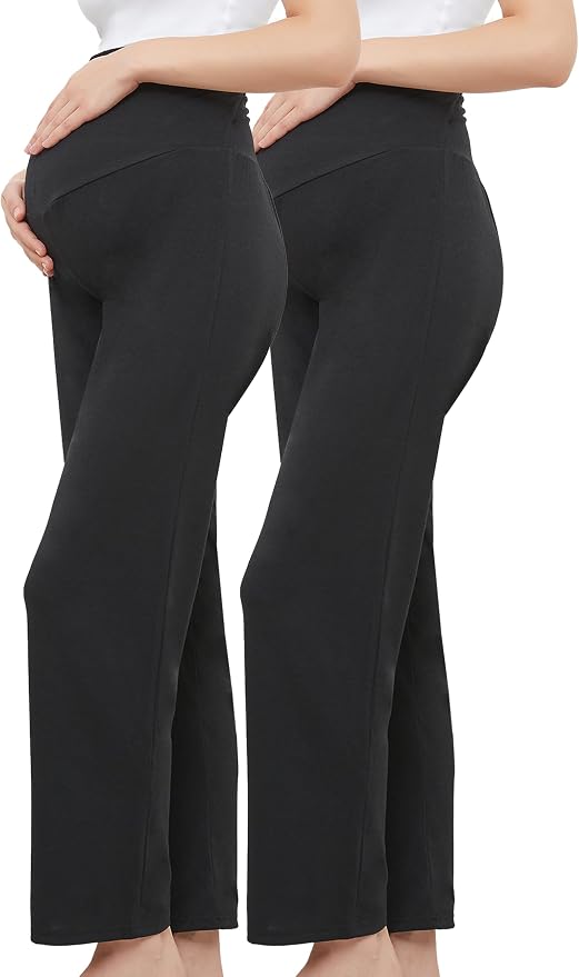 Women's Maternity Pants Casual Loose Wide/Straight Leg Comfy Palazzo Lounge - Image 2