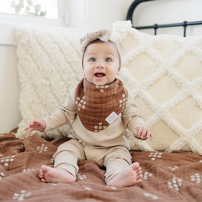 Mebie Baby Muslin Cotton Bib, 3 pack, Baby Bib Set - Image 6