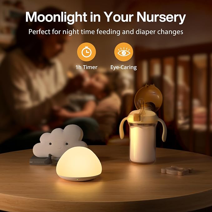 JolyWell Baby Night Light for Nursery, Soft Silicone Tap Control Night Lamp - Image 2