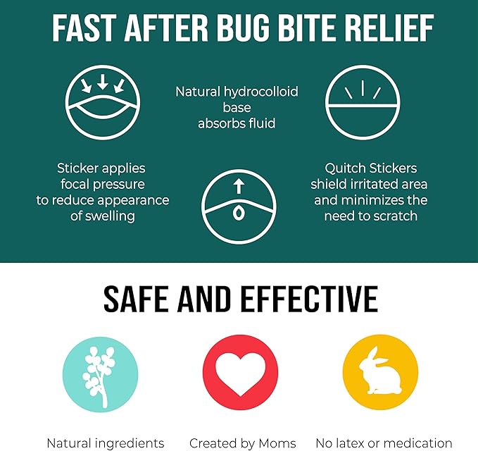 quitch Bug Bite Itch Relief Patch Kids, Bug Bite Patch, Summer Travel Essentials - Image 3