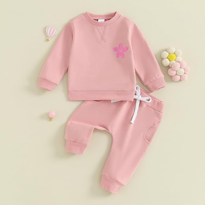 Fernvia Toddler Baby Girl Clothes 3 6 9 12 18 24 Months Fall Outfits Solid Long - Image 7