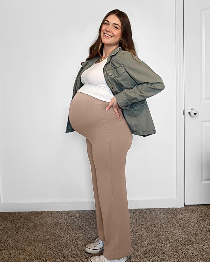 G4Free BareFeel Maternity Dress Yoga Pants Over The Belly Stretchy Work Slack - Image 5