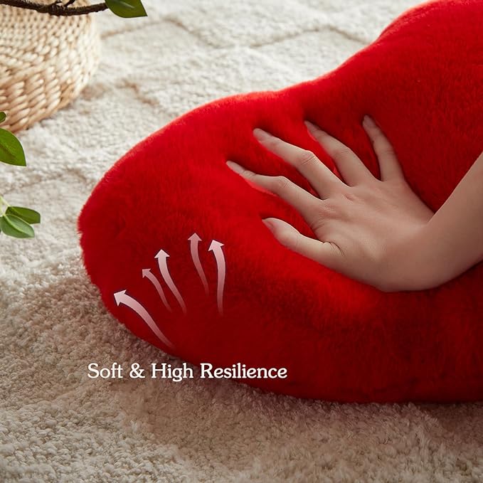 EastTree Heart Pillows, Ultra Soft Extra-Large Fluffy Pillows, Love Throw - Image 5