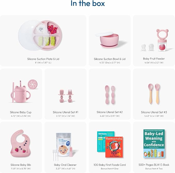 Remonda 23-Piece BPA-Free Silicone Baby Feeding Set | Extra Large Suction Plates - Image 3