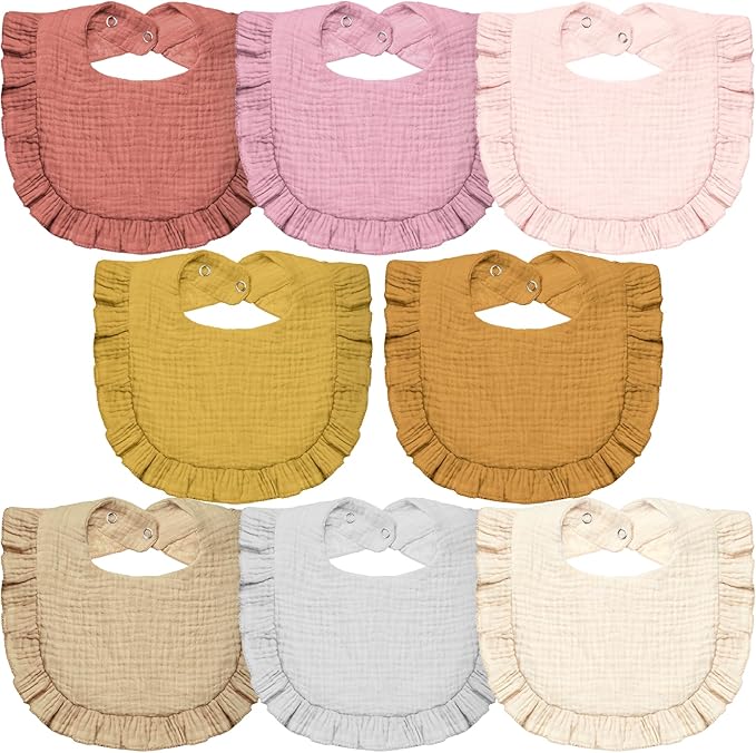 Lictin 8-Pack Muslin Baby Bibs by Lictin