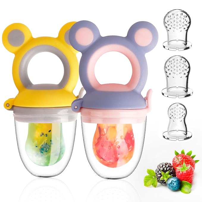 Baby Solids/Frozen Fruit Feeder Pacifier, Infant Teether Toy 4M+, BPA-Free by HAOBAOBEI