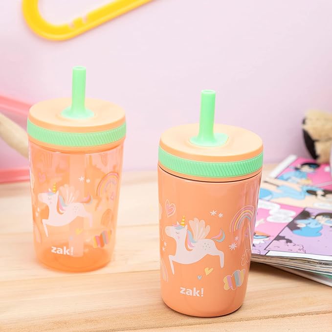 Zak Designs Unicorn Kelso Tumbler Set, Leak-Proof Screw-On Lid - Image 14