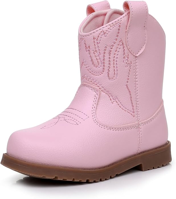 Blikcon Toddler Cowboy Boots for Boys Girls Baby Infant Cowgirl Boots Round Toe by BlikconGroup