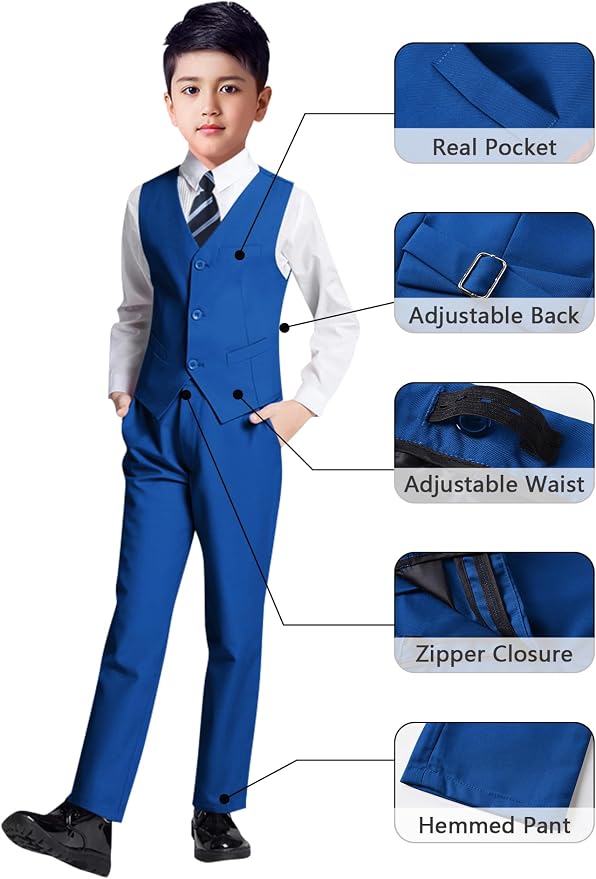 YuanLu Boys Suit for Kids Tuxedo Wedding Ring Bearer Outfit, 5 Piece Boy Slim - Image 4