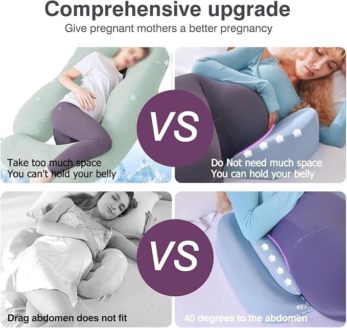 Pregnancy Pillows for Sleeping, Upgraded Memory Foam Maternity Pillow, - Image 8
