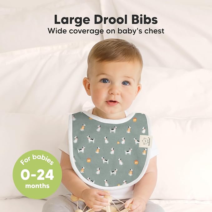 8-Pack Organic Baby Bibs for Boys, Girls - Image 2