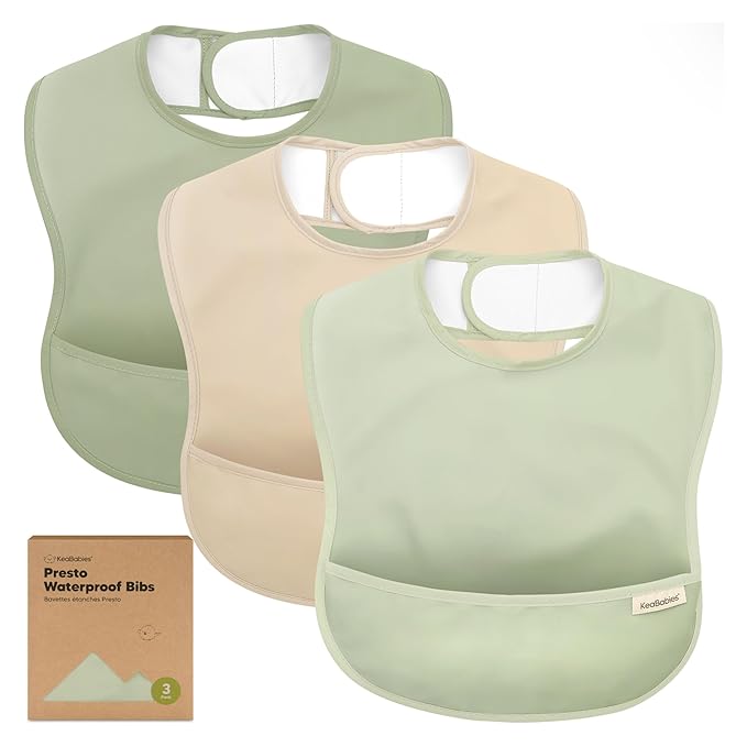 3-Pack Waterproof Baby Bibs for Eating by KeaBabies
