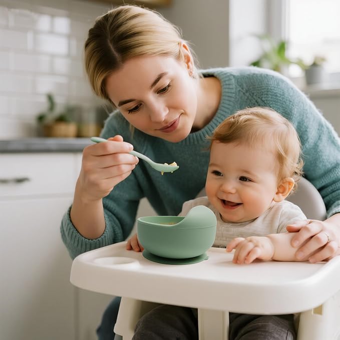10-Piece Silicone Baby Feeding Set – BPA-Free, Spill-Proof Suction Plate - Image 3