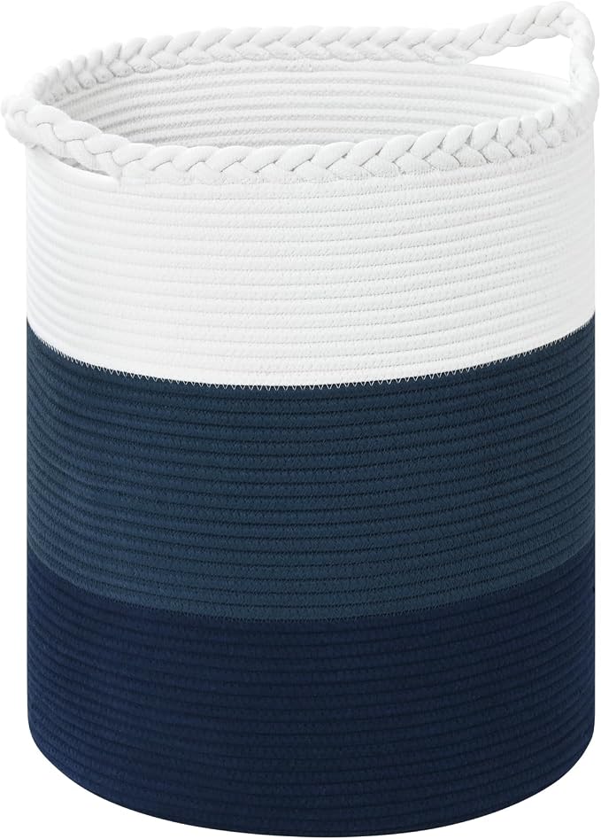 52L Storage Basket for Organizing, Cotton Rope Woven Blanket Basket, Toy - Image 9