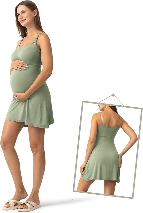 SUNNYBUY Women's Nursing Nightgown Maternity Robe Set, 3 in 1 Labor Delivery - Image 4
