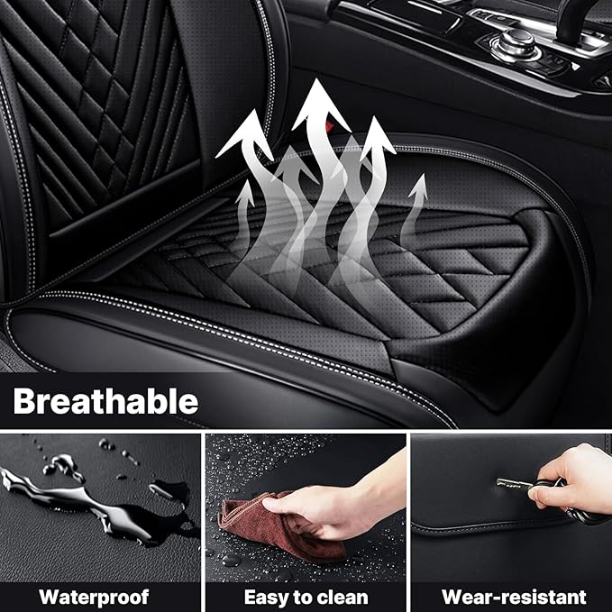 Car Seat Cover Full Set, Waterproof Leather Seat Cover, Front and Rear Auto - Image 6
