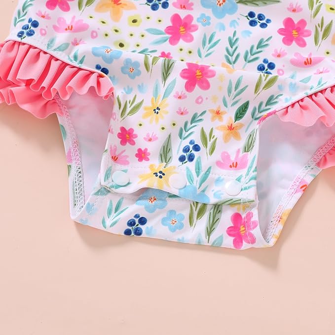 Infant Baby Girl Swimsuit One-Piece Long Sleeve Rash Guard - Image 6