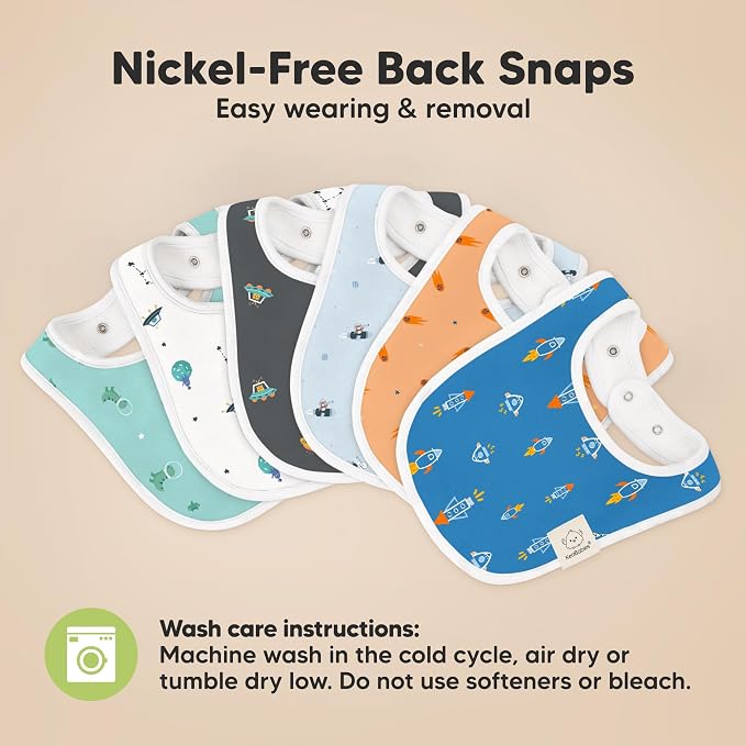 8-Pack Organic Baby Bibs for Boys, Girls - Image 9