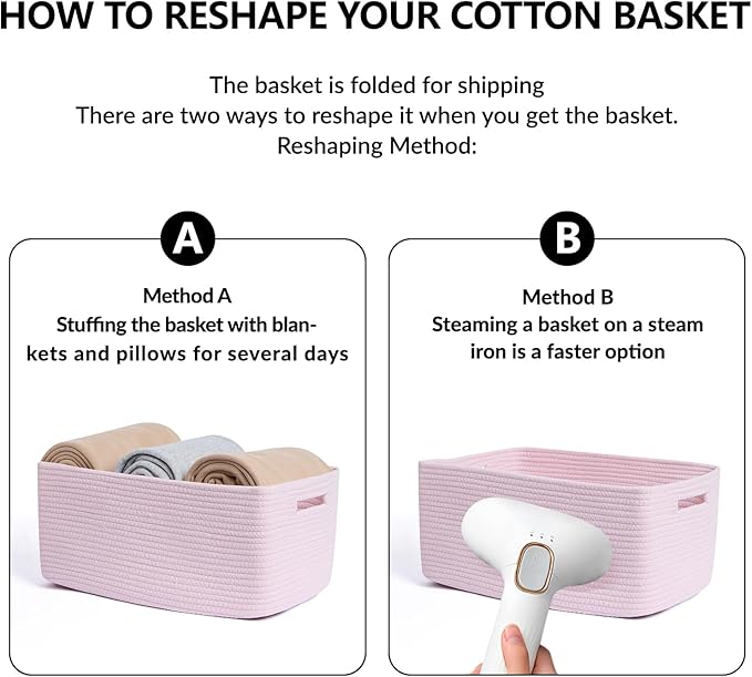 Large Storage Baskets for Organizing, Closet Shelf Baskets for Clothes Blanket - Image 7