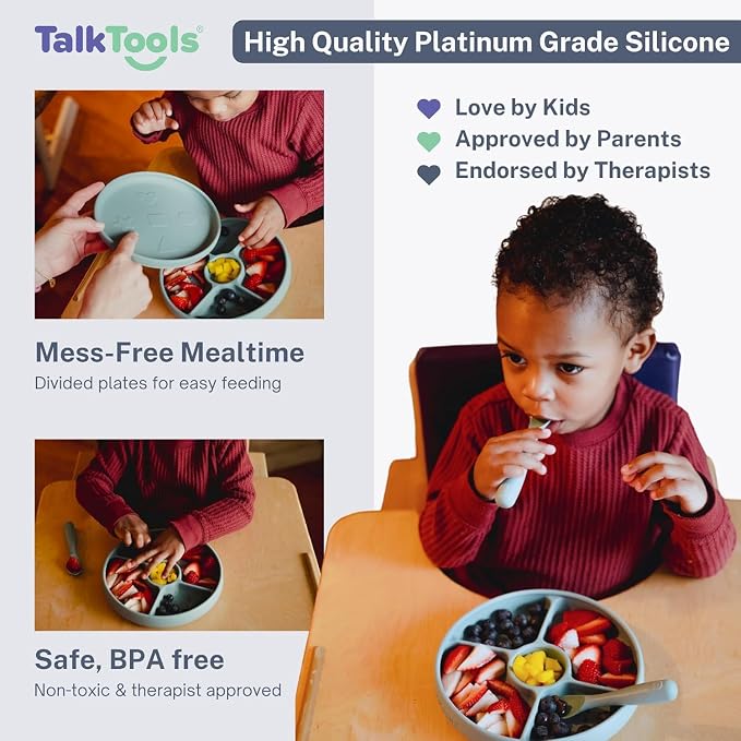 Talktools Bitsy Feeding Kid's Essentials Plate Set – Toddler Utensils, Spoon - Image 7