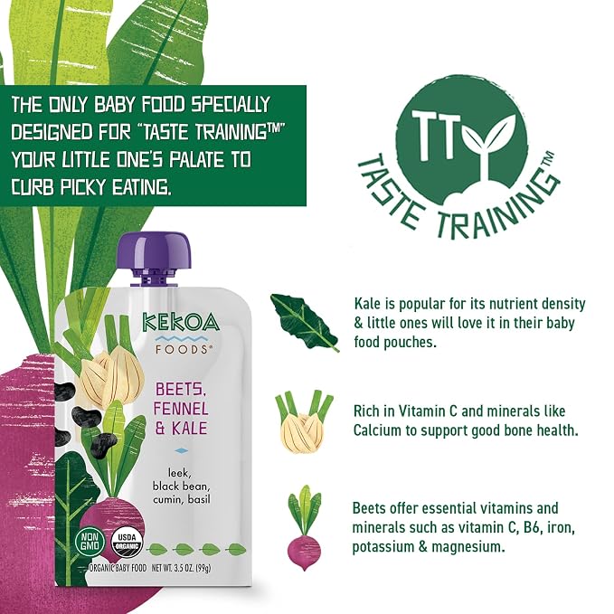 Kekoa Foods Beets, Fennel & Kale Baby Food Purée | 100% USDA Certified-Organic - Image 4
