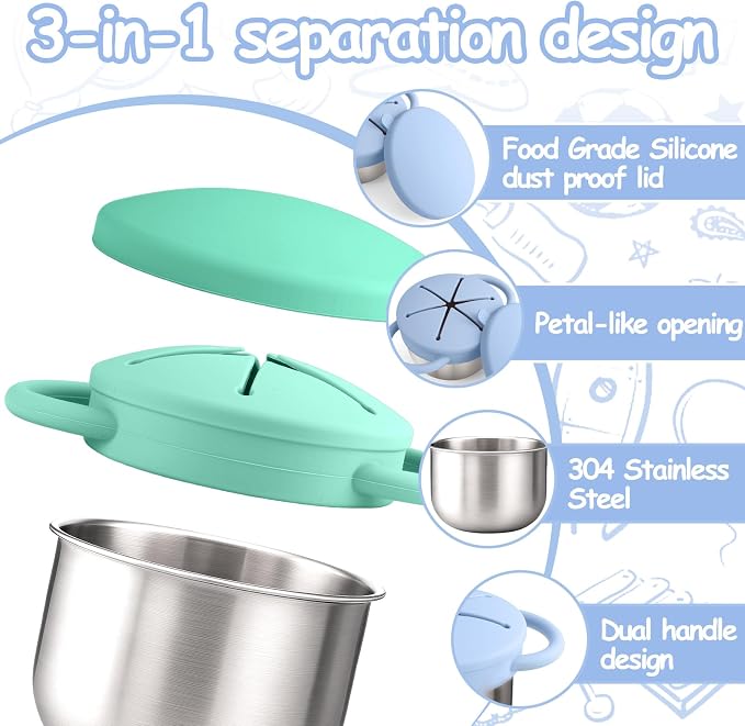 Mity rain 2-Pack Stainless Steel Snack Containers - Image 3