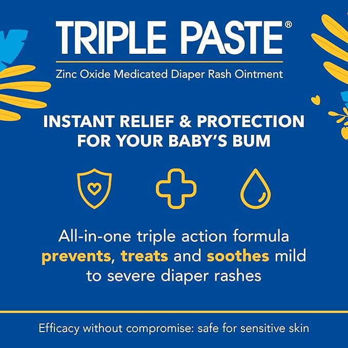 Triple Paste Gift Bundle: Diaper Rash Cream Ointment, 3X Max Strength, 2oz Trio - Image 2