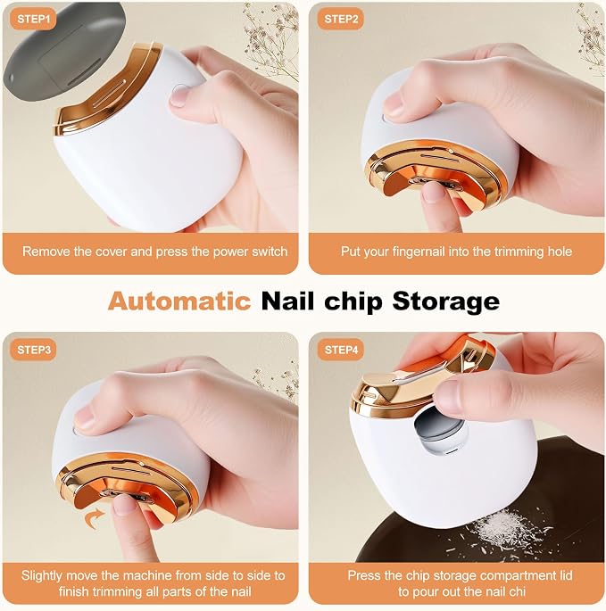 Electric Nail Clipper, Automatic Nail Clipper, 2-Speed Adjustable, USB - Image 5