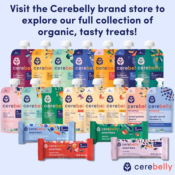 Cerebelly Organic Baby Food Pouches, Broccoli Pear Purees, 16 Nutrients - Image 9