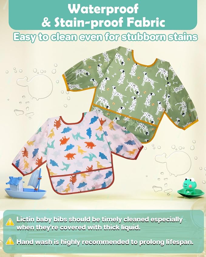 Lictin Long Sleeve Bibs 5 Pack - Image 3