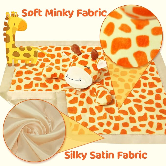 Pro Goleem Giraffe Loveys for Babies Soft Security Blanket Snuggle Toy Stuffed - Image 6