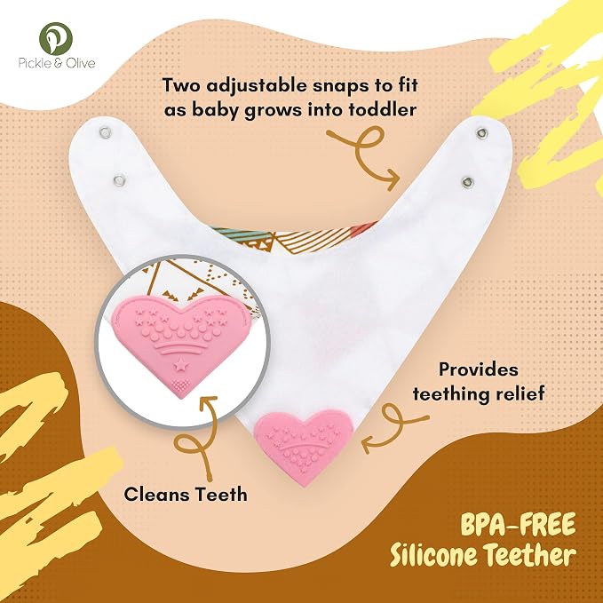 Baby Girl Bandana Teething Bibs - Image 4