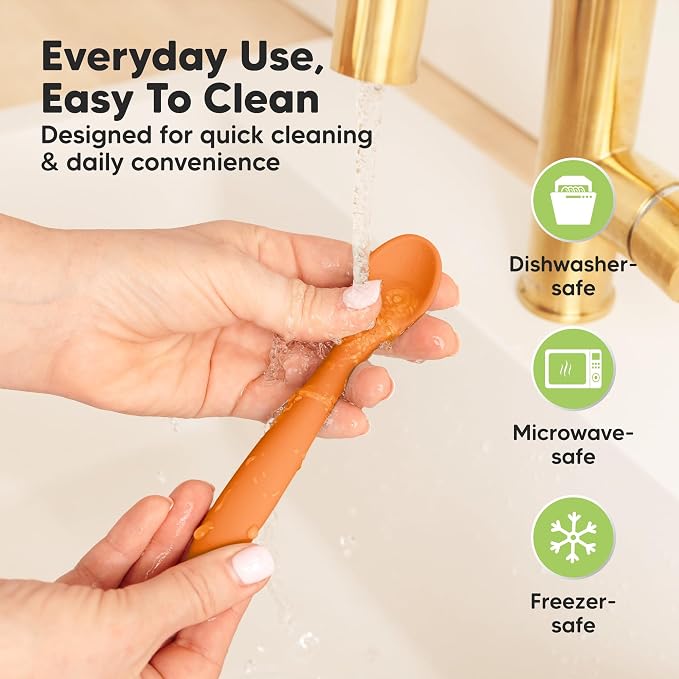 KeaBabies Silicone Baby Spoons, Self Feeding 6-12 months - Image 6
