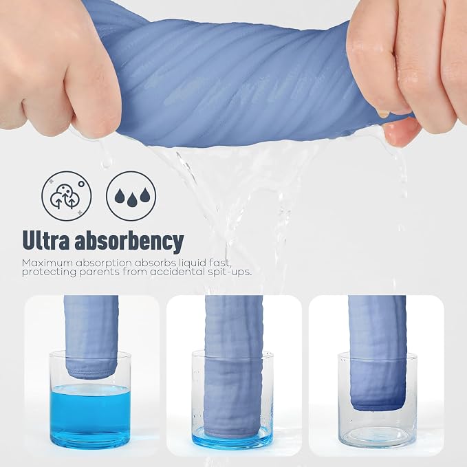 Yoofoss Muslin Burp Cloths for Baby 10 Pack 100% Cotton Baby Washcloths for - Image 3