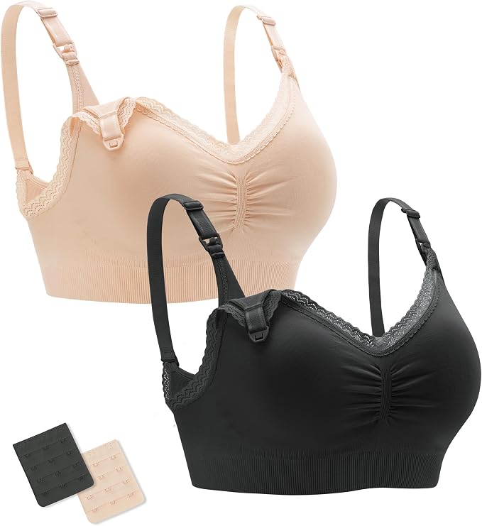 Stelle Lace Nursing Bras for Breastfeeding Seamless Pregnancy Maternity by StelleAthletica