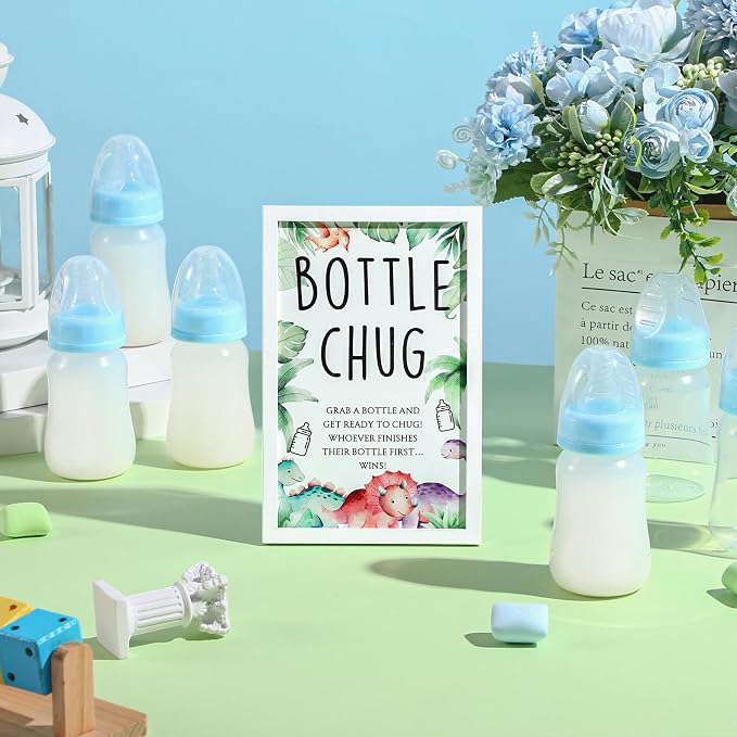 Roowest Bottle Chug Baby Shower Game Favors Including Dinosaur Theme Wooden - Image 5